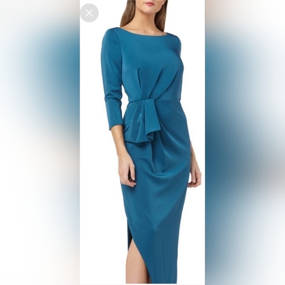 Kay Unger Teal Dress Plus SZ 14 - Picture 1 of 13